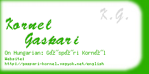 kornel gaspari business card